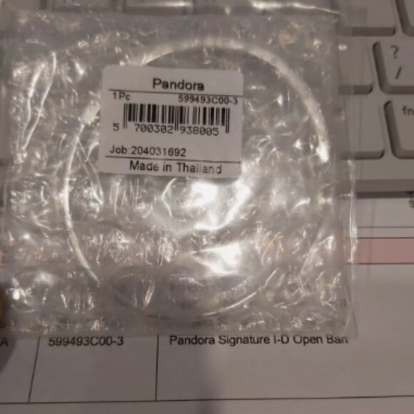 Authentic PANDORA Sterling Silver Signature I-D Open Bangle 599493C00-3 - Picture 11 of 15